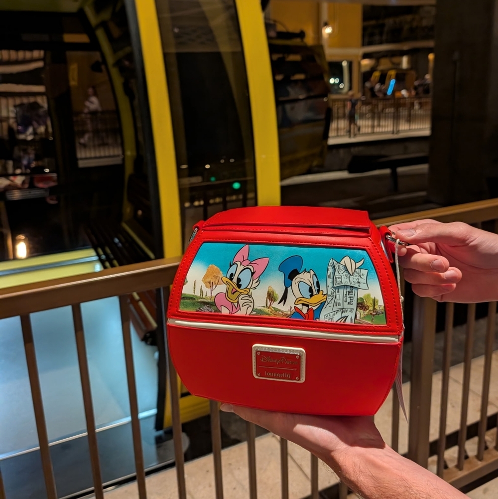 NEW Disney Parks Loungefly Skyliner Shoulder Bag Purse Mickey Mouse Donald Duck - Picture 2 of 10